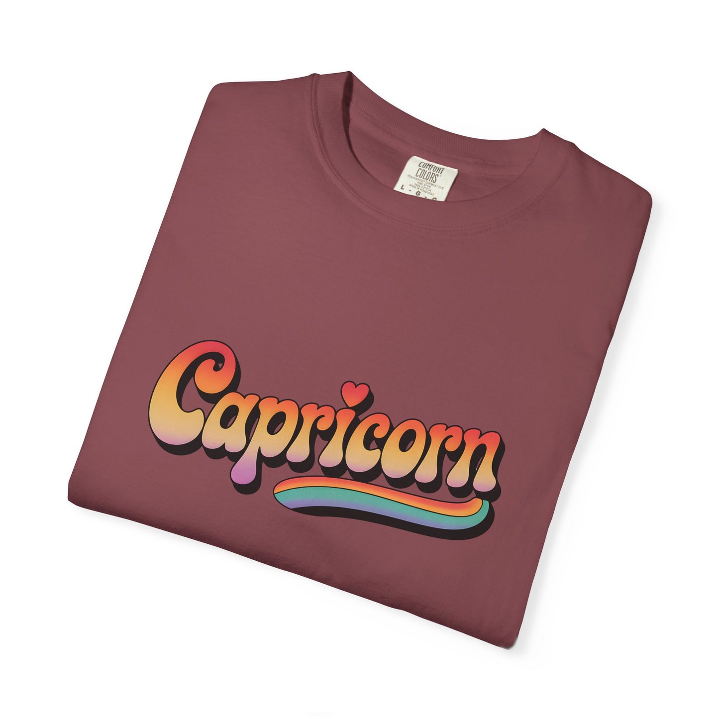 Capricorn – Retro Rainbow Groovy Zodiac Tee