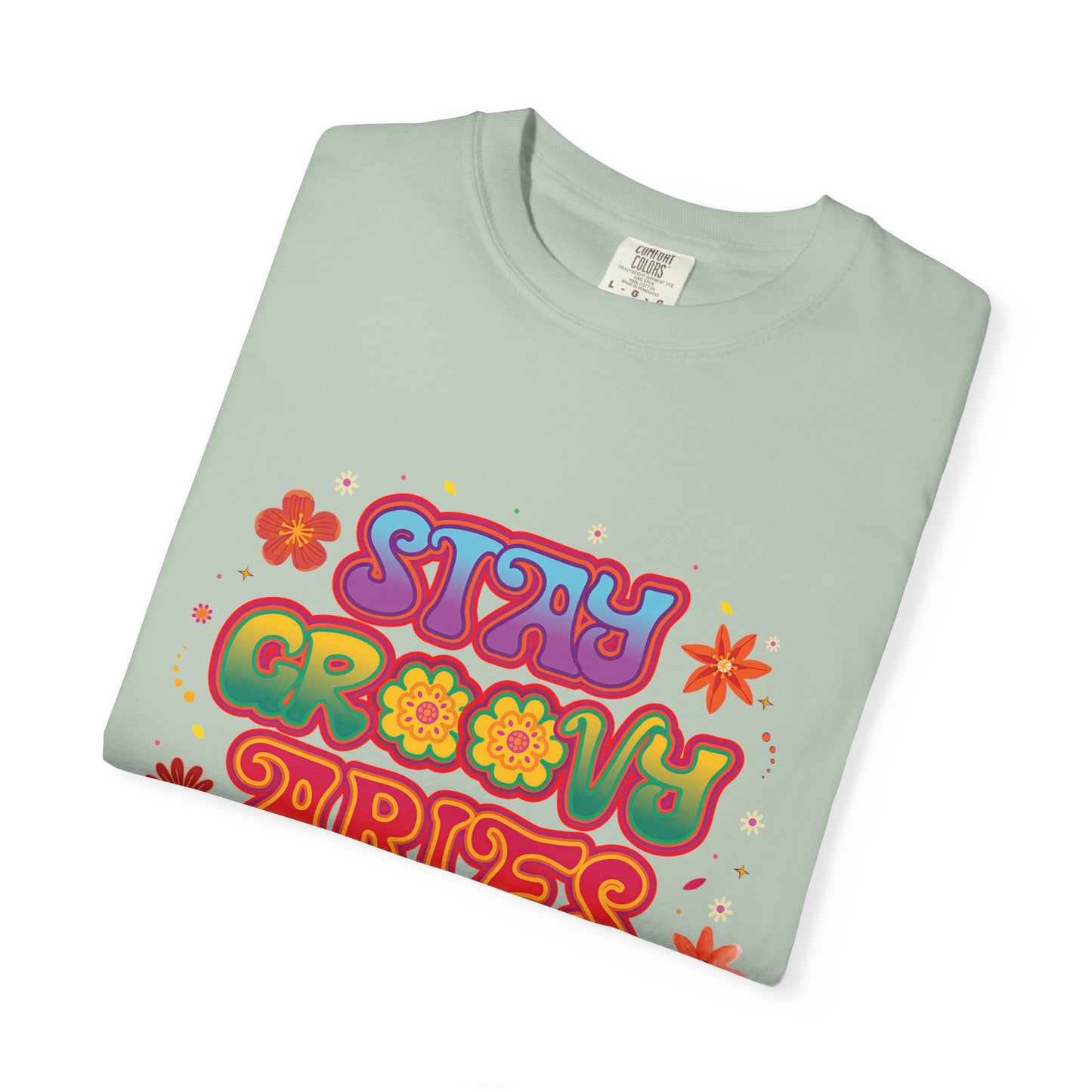 Stay Groovy Aries Tee – Colorful Retro Zodiac Shirt, 70s Flower Power Style