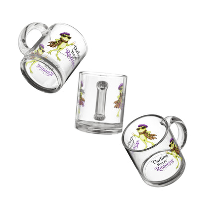 Funny Frog Glass Mug | Darling, You're Ribbiting | Fashion Frog Cocktail Mug | Gift for Frog Lovers & Fashionistas