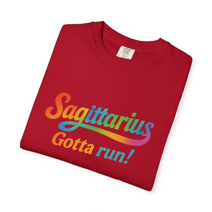 Sagittarius Gotta Run – Colorful Tee Zodiac Shirt