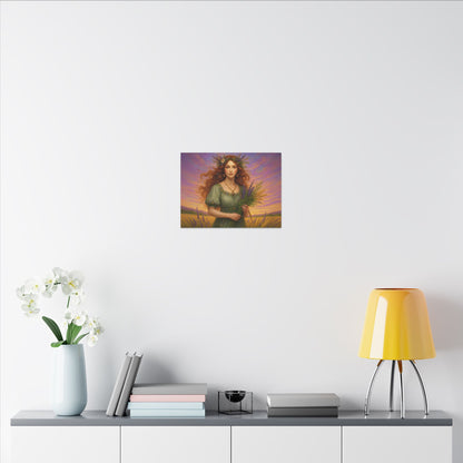 Virgo Zodiac Wall Art, Harvest Goddess Canvas Print, Astrology Home Decor, Virgo Gift for Her, Celestial Maiden Painting, Star Sign Wall Decor