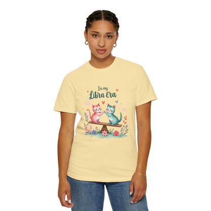In My Libra Era Tee – Funny Colorful Zodiac Cat Shirt