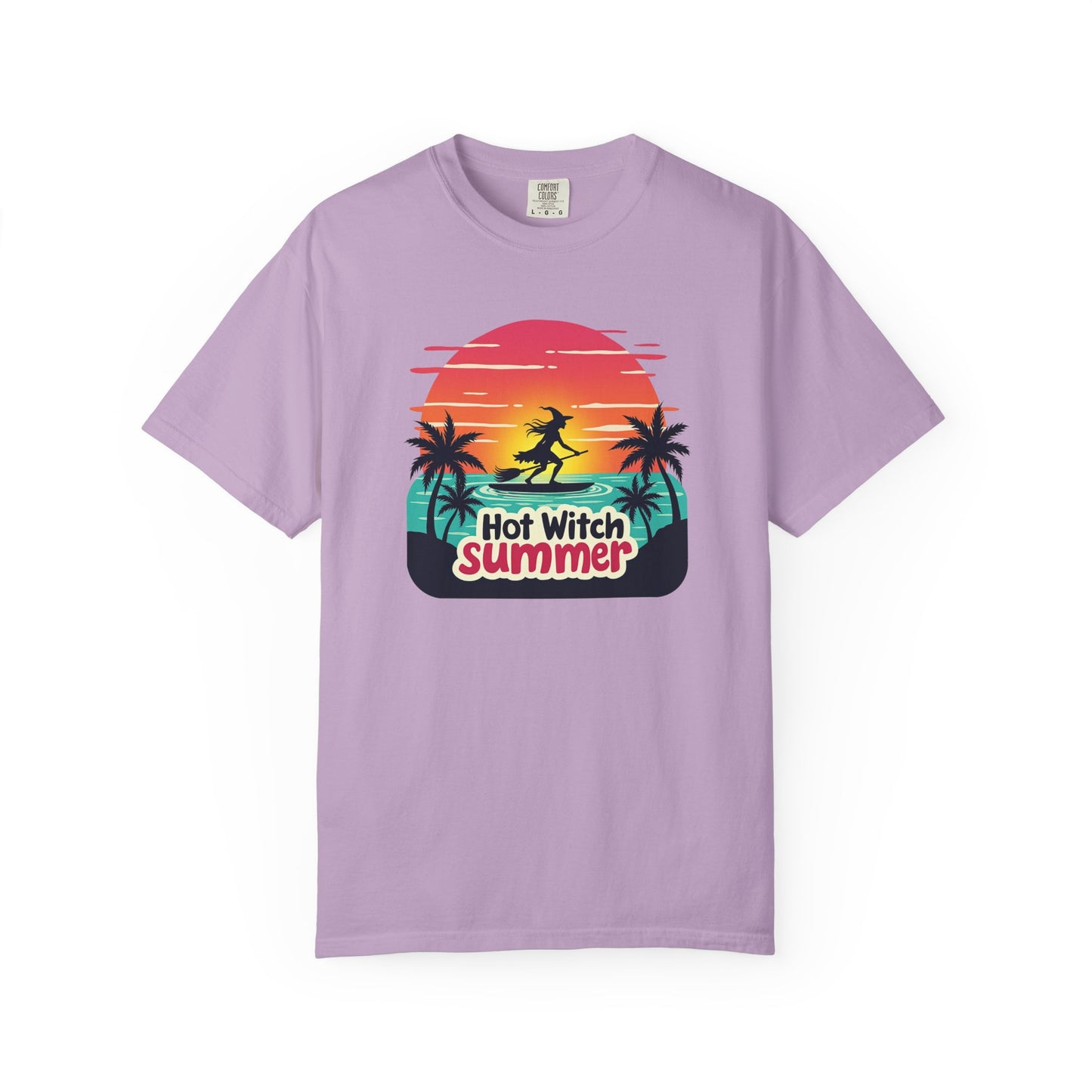 Hot Witch Summer - Surfing Retro Sunset Beach Tee