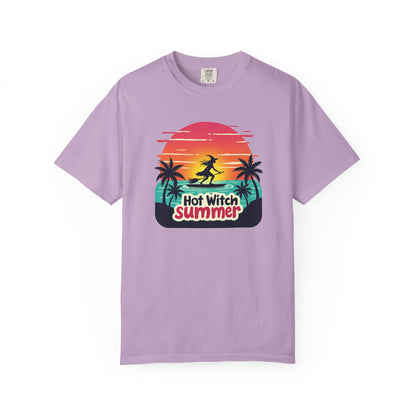 Hot Witch Summer - Surfing Retro Sunset Beach Tee