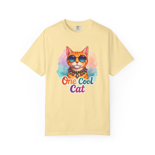 One Cool Cat  -  Funny Retro Groovy Cat Lover Tee