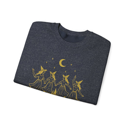 Girls Night Out Crewneck Sweatshirt – Dancing Witches Bonfire Graphic (Unisex)