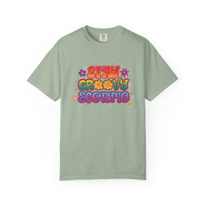 Stay Groovy Scorpio Tee – Groovy Flower Power Zodiac Shirt