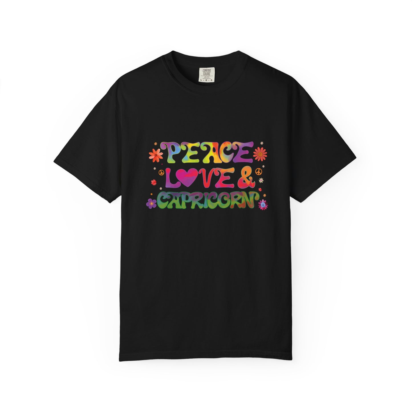 Peace Love & Capricorn – Groovy Hippie Zodiac Tee