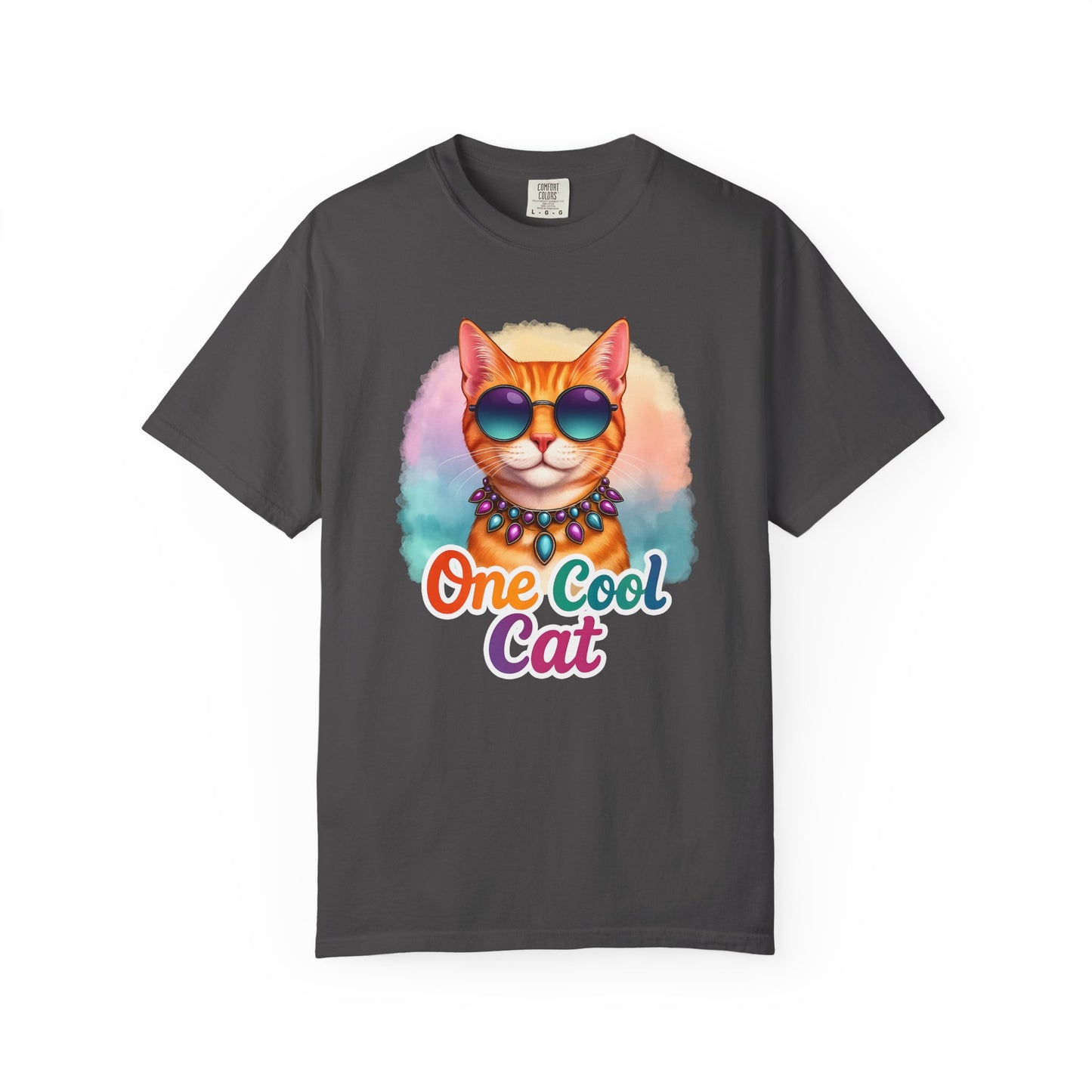 One Cool Cat  -  Funny Retro Groovy Cat Lover Tee