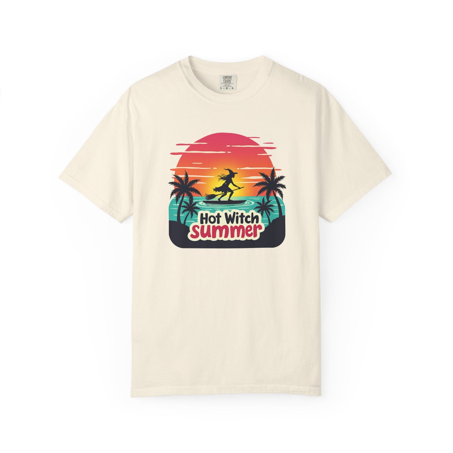 Hot Witch Summer - Surfing Retro Sunset Beach Tee