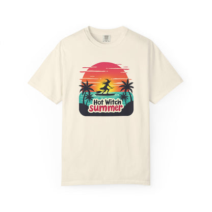 Hot Witch Summer - Surfing Retro Sunset Beach Tee