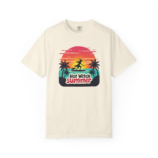 Hot Witch Summer - Surfing Retro Sunset Beach Tee