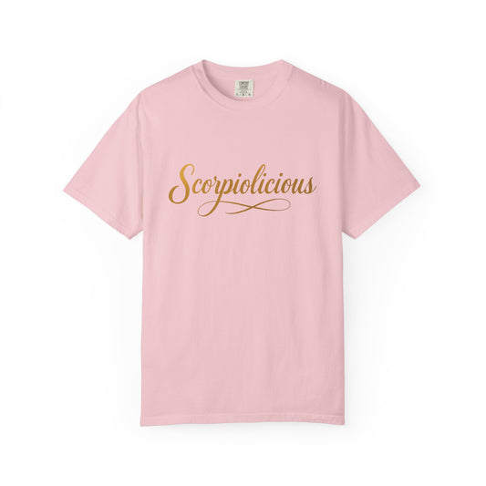 Scorpiolicious – Retro Script Scorpio Tee