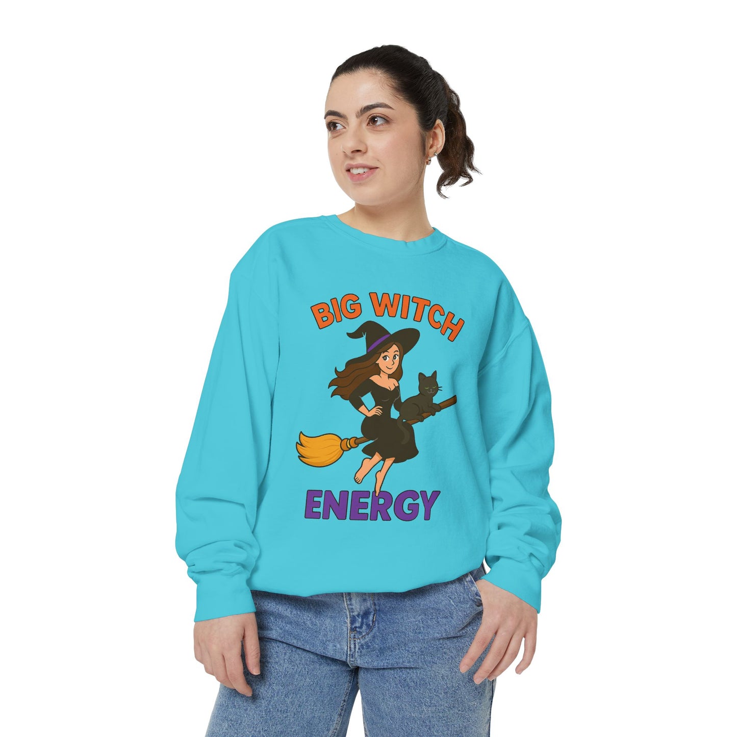 Big Witch Energy Sweatshirt – Funny Witch Cat Broom Pullover