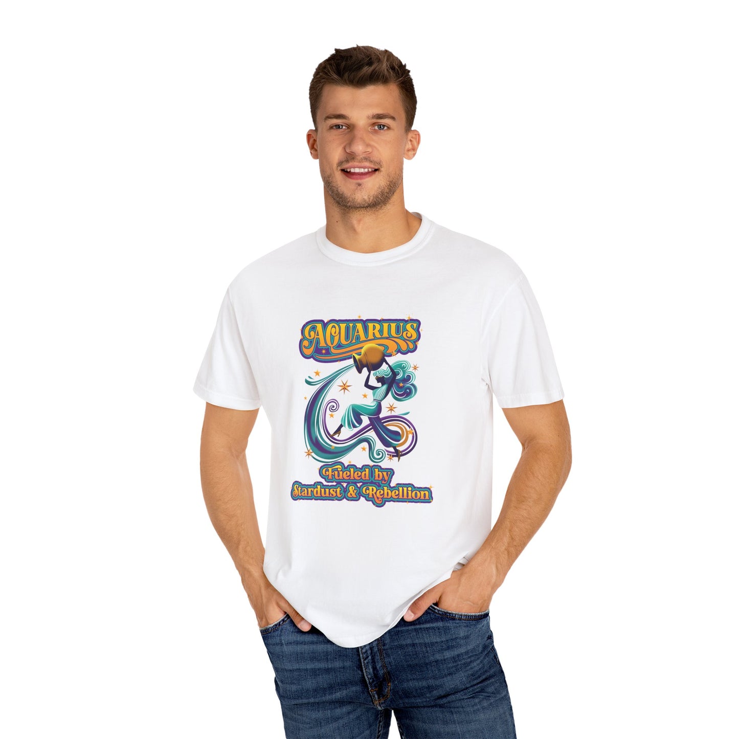 Aquarius Fueled by Stardust & Rebellion – Retro Rebel Tee