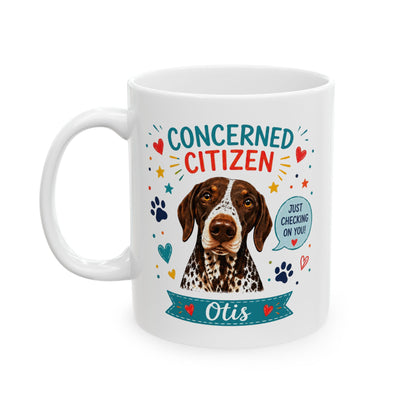 Personalized Dog Mug "Concerned Citizen" | Custom Pet Mug with Dog Photo & Name | Funny Dog Lover Gift