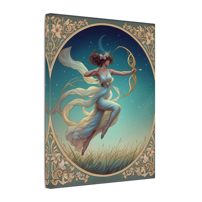 Artemis Under the Stars – Art Nouveau Goddess Wall Art
