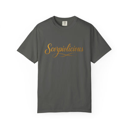 Scorpiolicious – Retro Script Scorpio Tee
