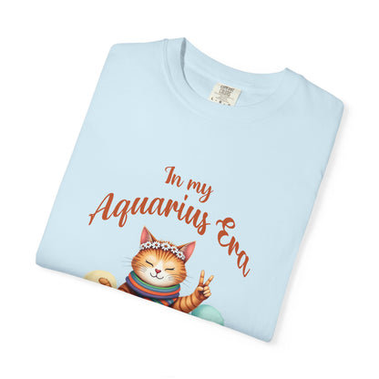 In My Aquarius Era Tee – Colorful Funny Zodiac Cat Shirt