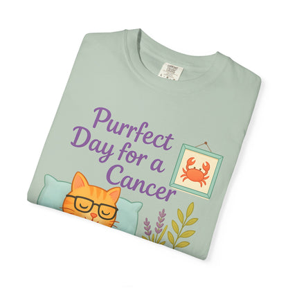 Purrfect Day for a Cancer – Funny Zodiac Cat Tee
