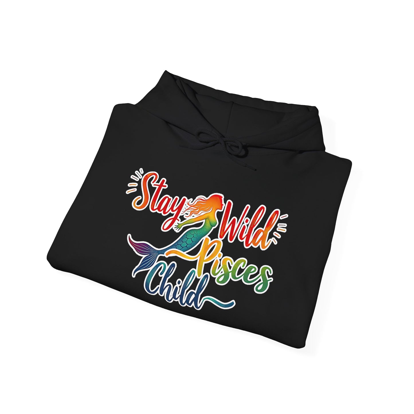 Stay Wild Pisces Child Hoodie | Rainbow Mermaid Astrology Sweatshirt | Cozy Zodiac Gift for Dreamers | Water Sign Starry Pullover | Mystical Pisces Apparel