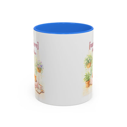 Personalized Name Cat Mug - Custom "Happy Place" Ceramic Mug for Cat Lovers