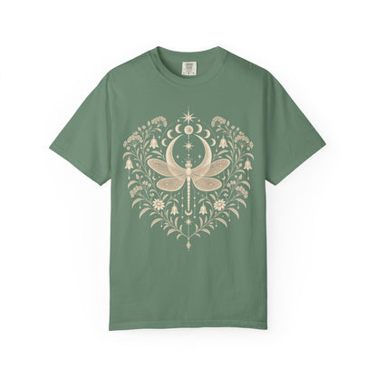 Boho Moon & Floral Mystic Dragonfly T-Shirt