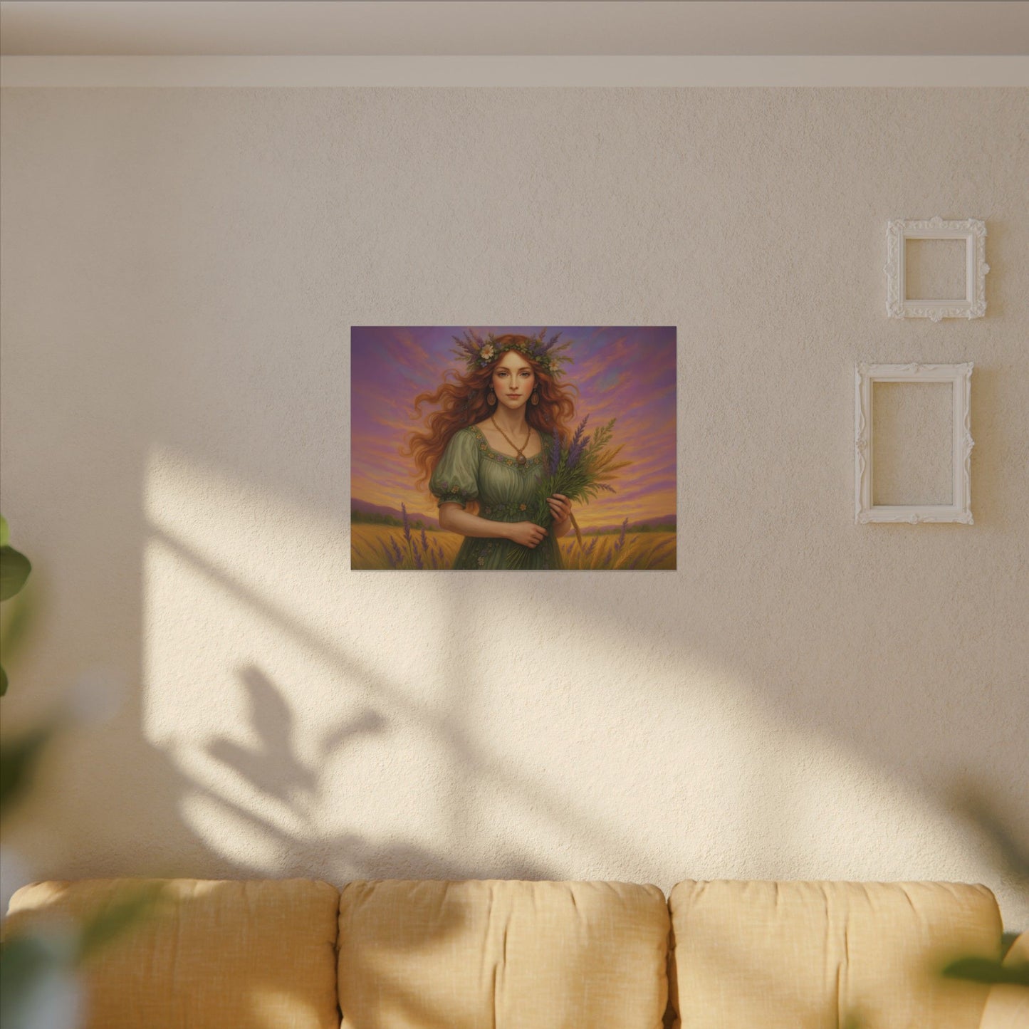 Virgo Zodiac Wall Art, Harvest Goddess Canvas Print, Astrology Home Decor, Virgo Gift for Her, Celestial Maiden Painting, Star Sign Wall Decor