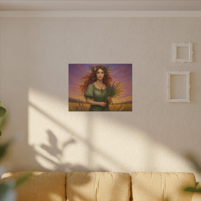 Virgo Zodiac Wall Art, Harvest Goddess Canvas Print, Astrology Home Decor, Virgo Gift for Her, Celestial Maiden Painting, Star Sign Wall Decor
