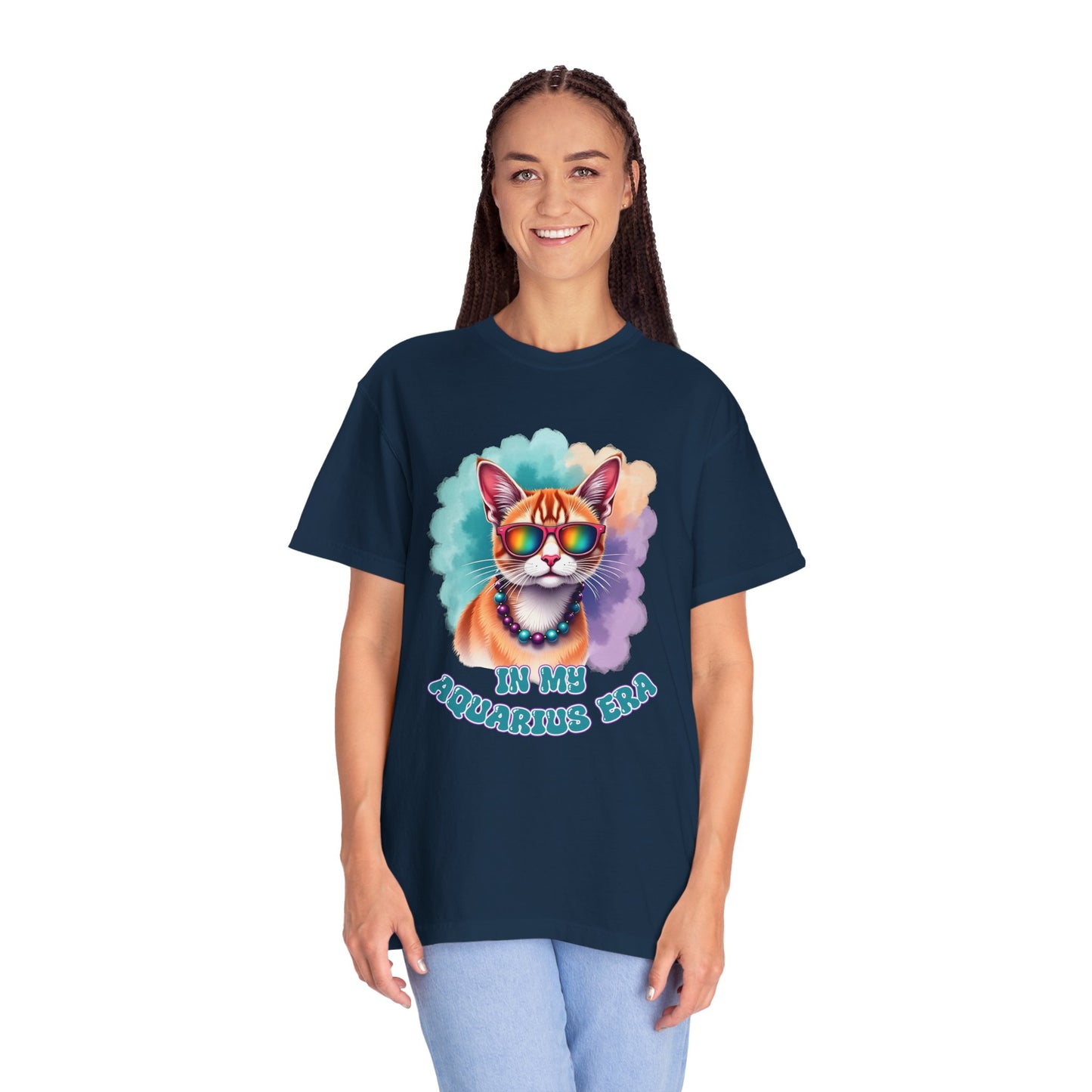 In My Aquarius Era – Rainbow Cat Vibes Tee