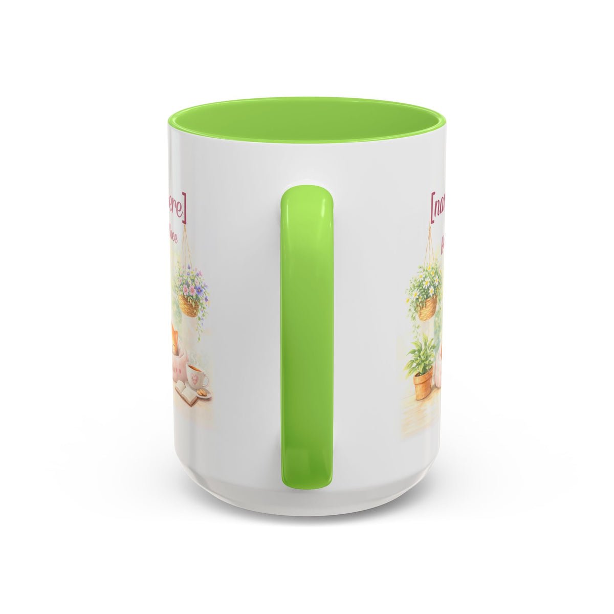 Personalized Name Cat Mug - Custom "Happy Place" Ceramic Mug for Cat Lovers
