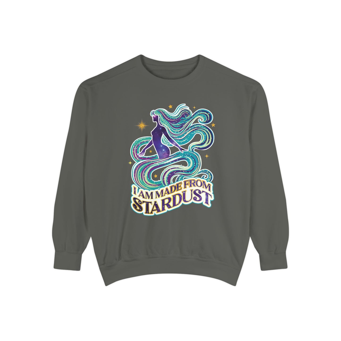 I Am Made From Stardust Unisex Crewneck – Empowering Celestial Comfort Colors Midweight Sweatshirt