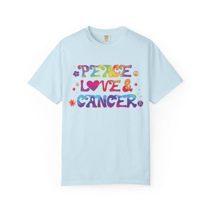Peace Love & Cancer – Groovy Zodiac Retro Tee