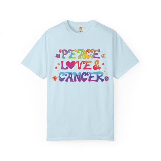 Peace Love & Cancer – Groovy Zodiac Retro Tee
