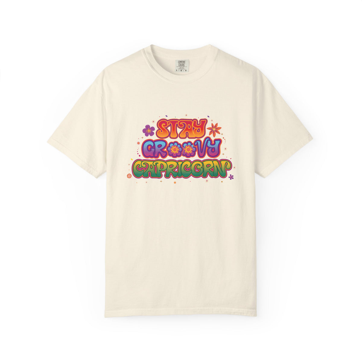 Stay Groovy Capricorn – Retro Flower Power Zodiac Tee