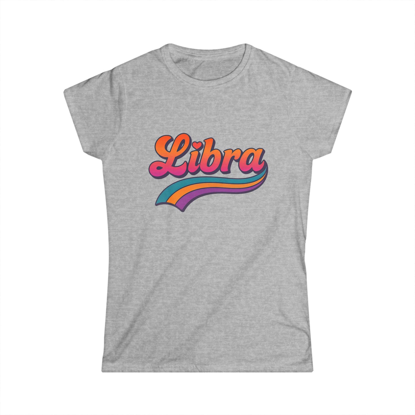Libra Women’s Softstyle Tee – Empowering Retro Zodiac Colorful Shirt