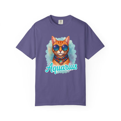 Aquarius – Colorful Cool Cat Zodiac Shirt