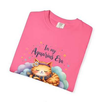 In My Aquarius Era Tee – Colorful Zodiac Cat Shirt