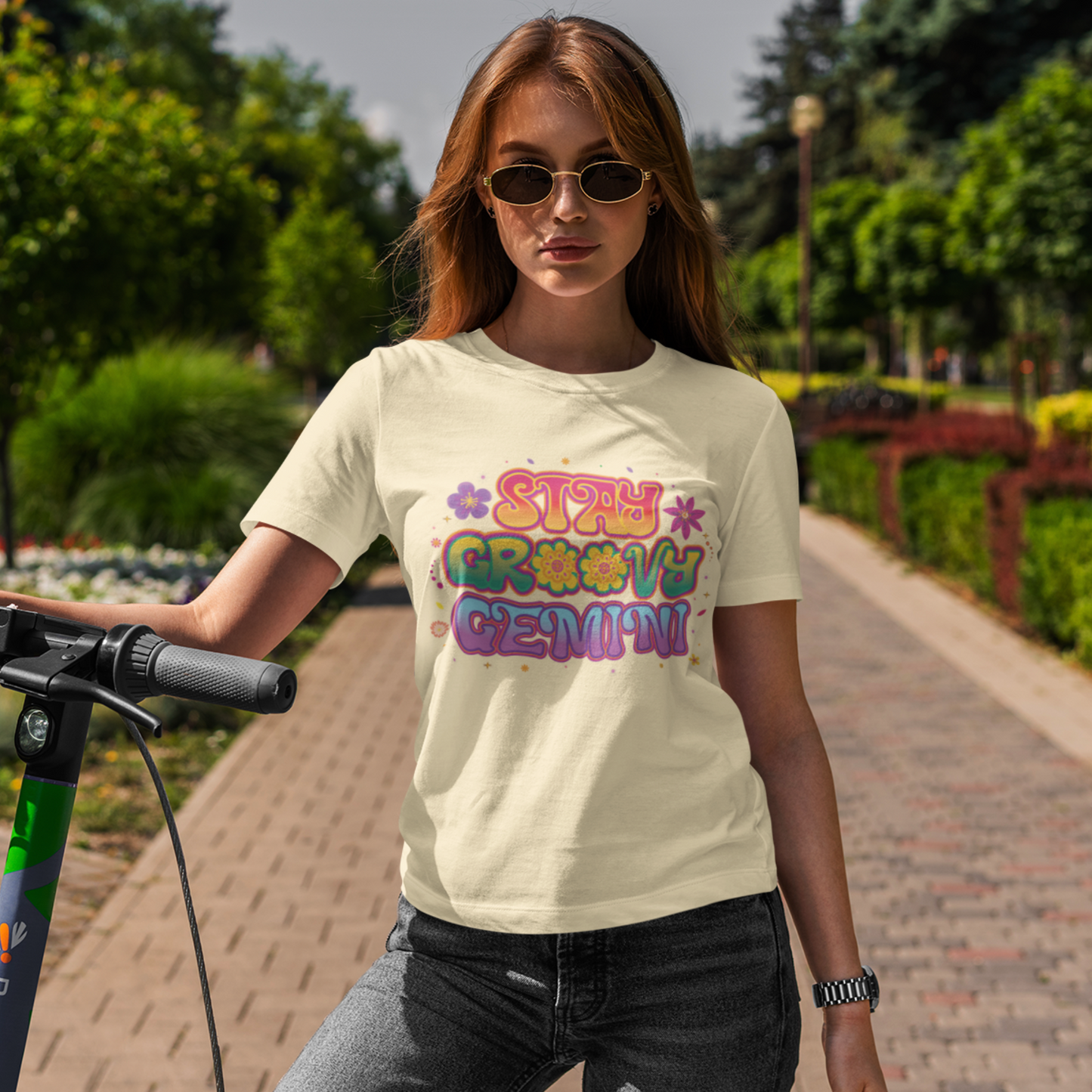 Stay Groovy Gemini – Flower Power Retro Zodiac Tee