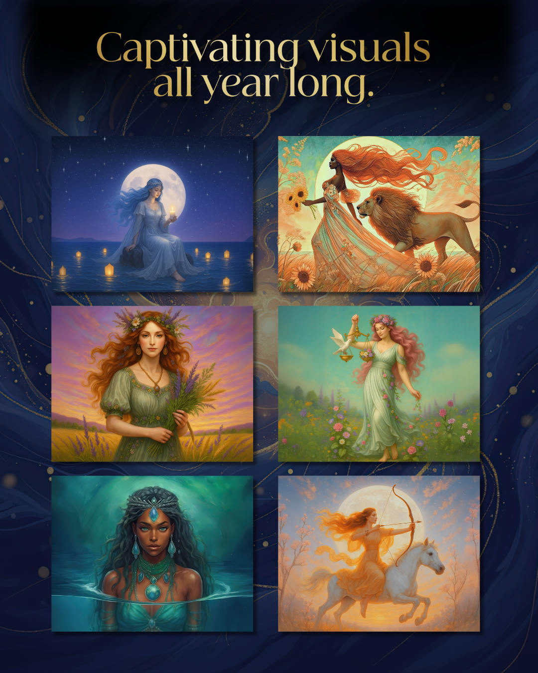 2026 Astrology Goddess Art Wall Calendar