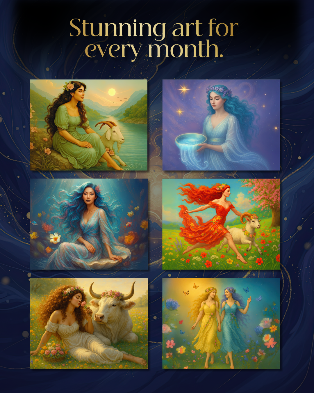 2026 Astrology Goddess Art Wall Calendar