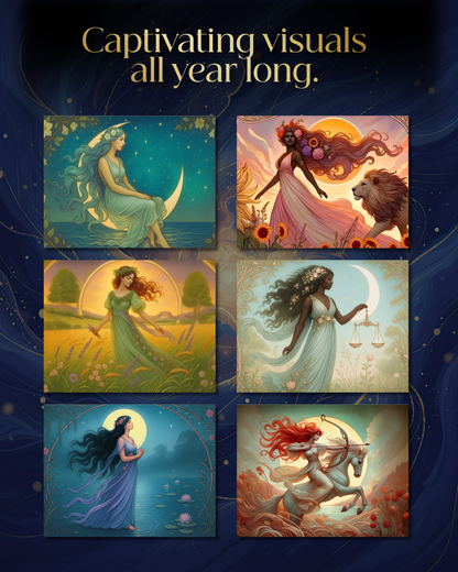 2026 Astrology - Art Nouveau Goddess Wall Calendar