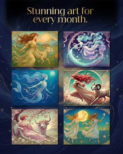 2026 Astrology - Art Nouveau Goddess Wall Calendar