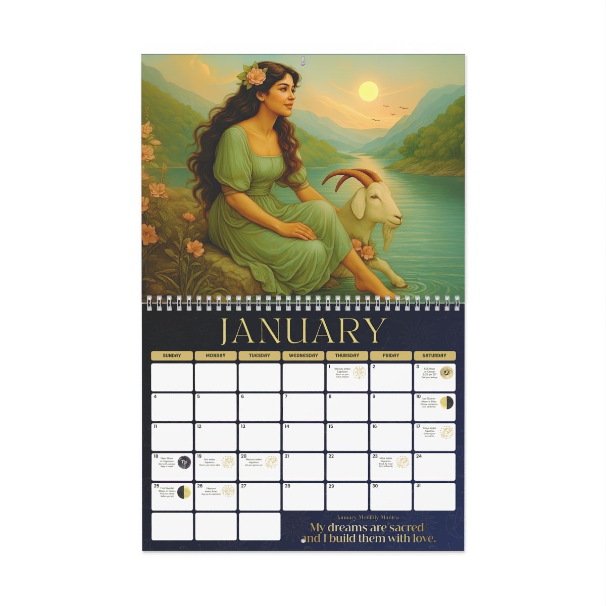 2026 Astrology Goddess Art Wall Calendar