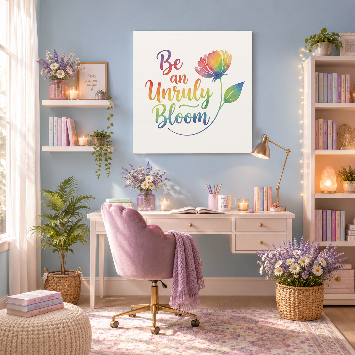 Be an Unruly Bloom – Colorful Inspirational Wall Art | Eco-friendly Canvas