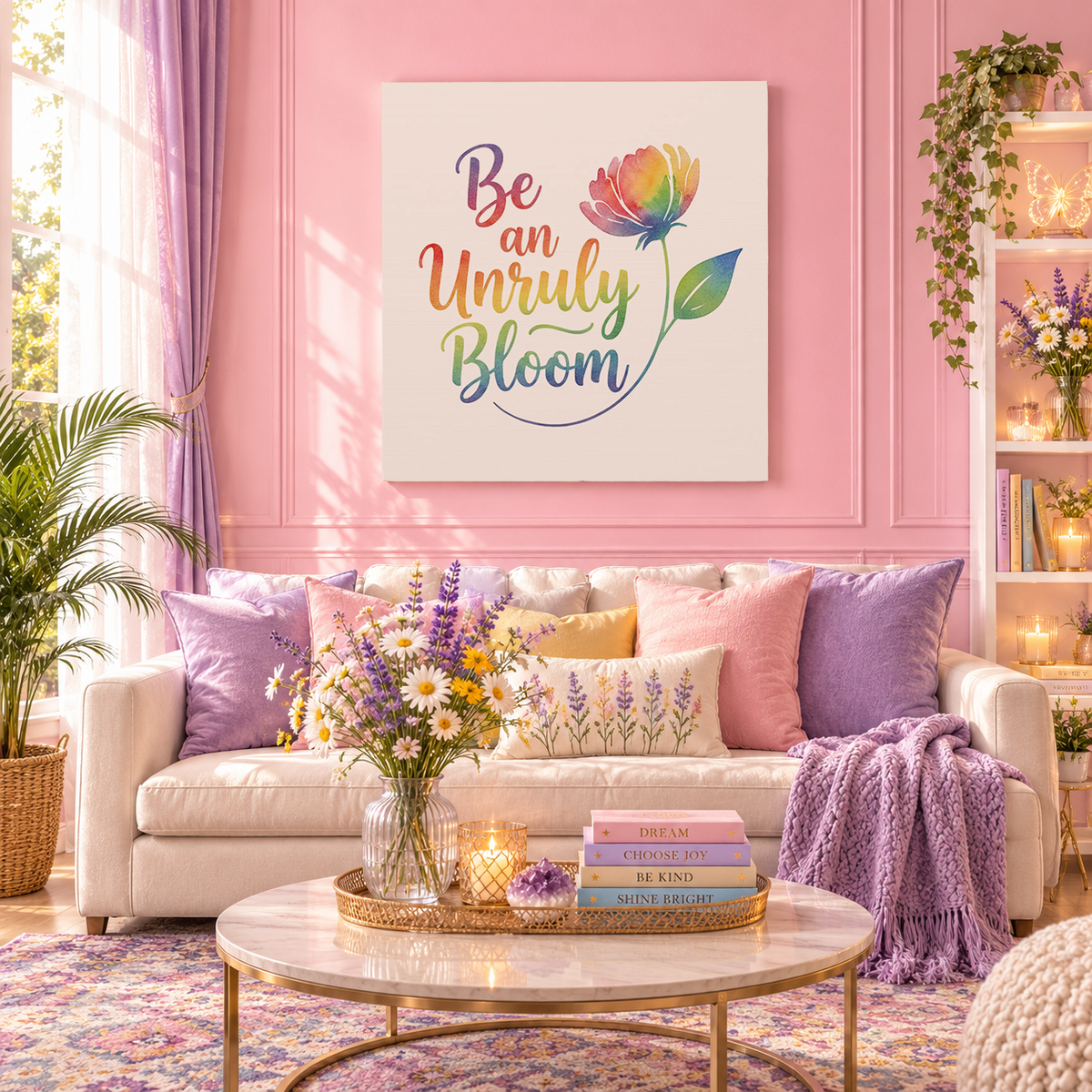 Be an Unruly Bloom – Colorful Inspirational Wall Art | Eco-friendly Canvas