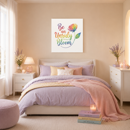 Be an Unruly Bloom – Colorful Inspirational Wall Art | Eco-friendly Canvas