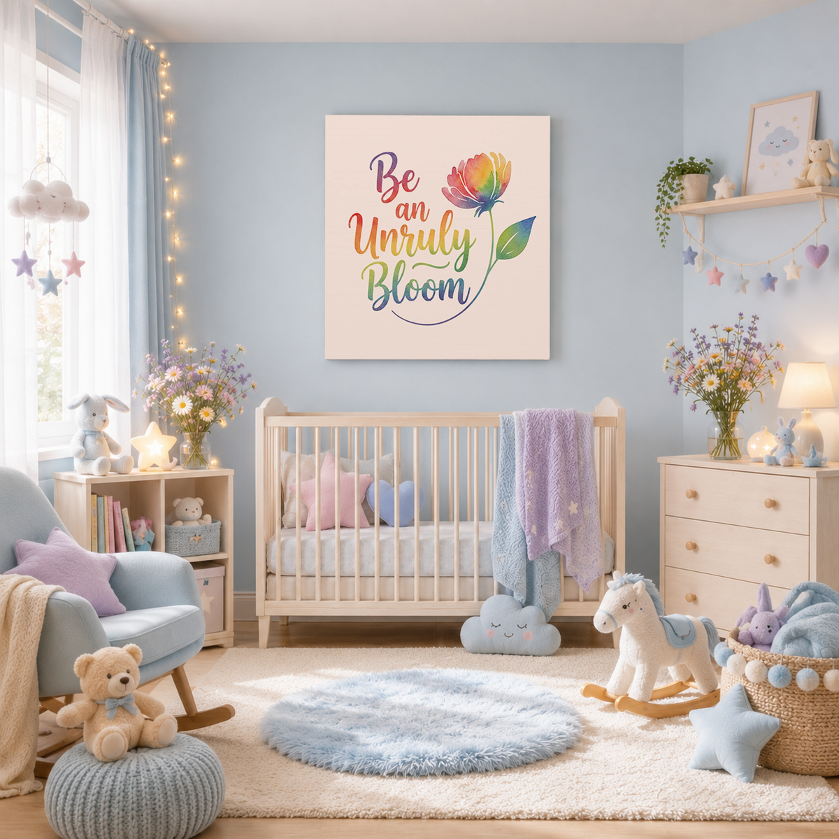 Be an Unruly Bloom – Colorful Inspirational Wall Art | Eco-friendly Canvas