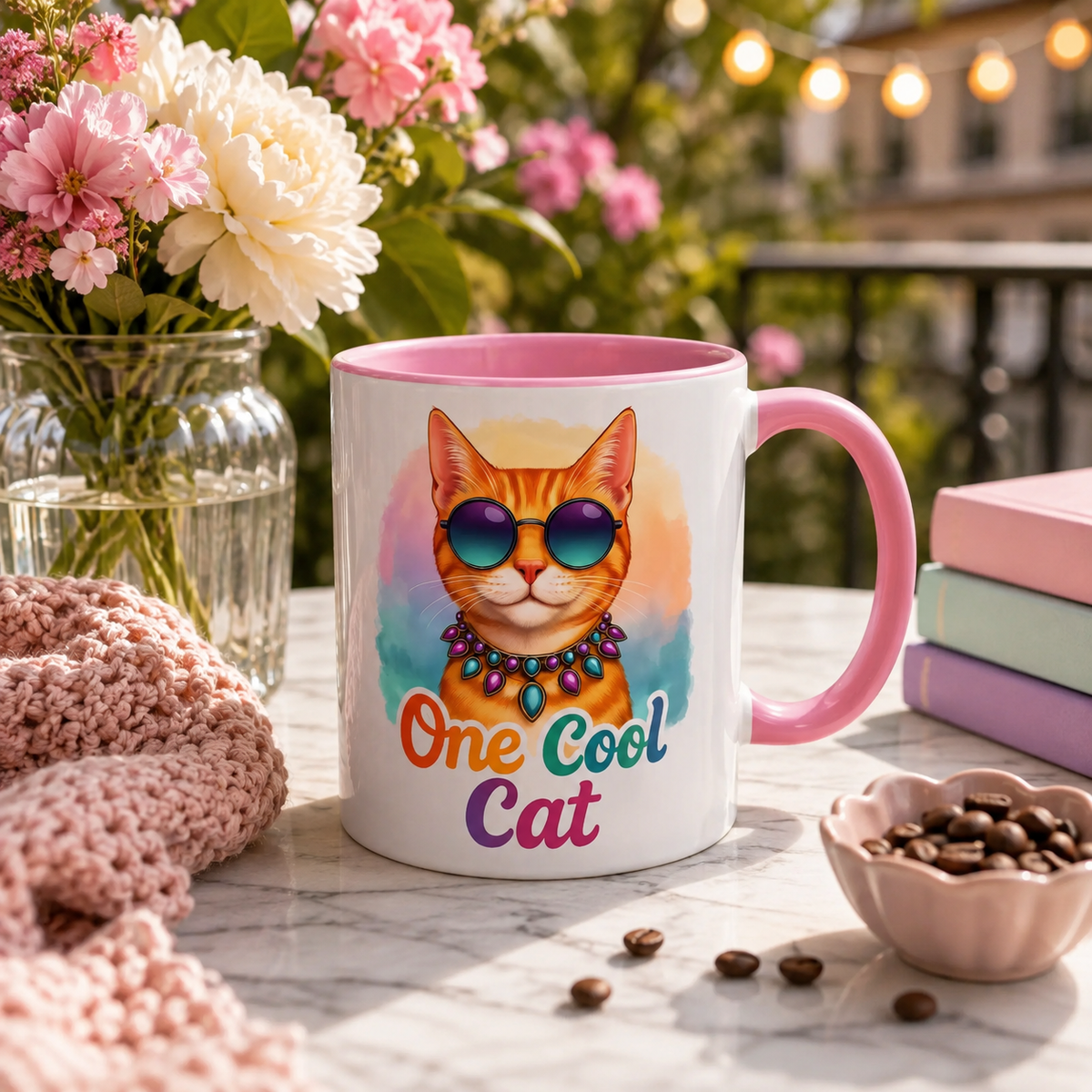 One Cool Cat – Groovy Fun Colorful Kitty Mug (11oz & 15oz)