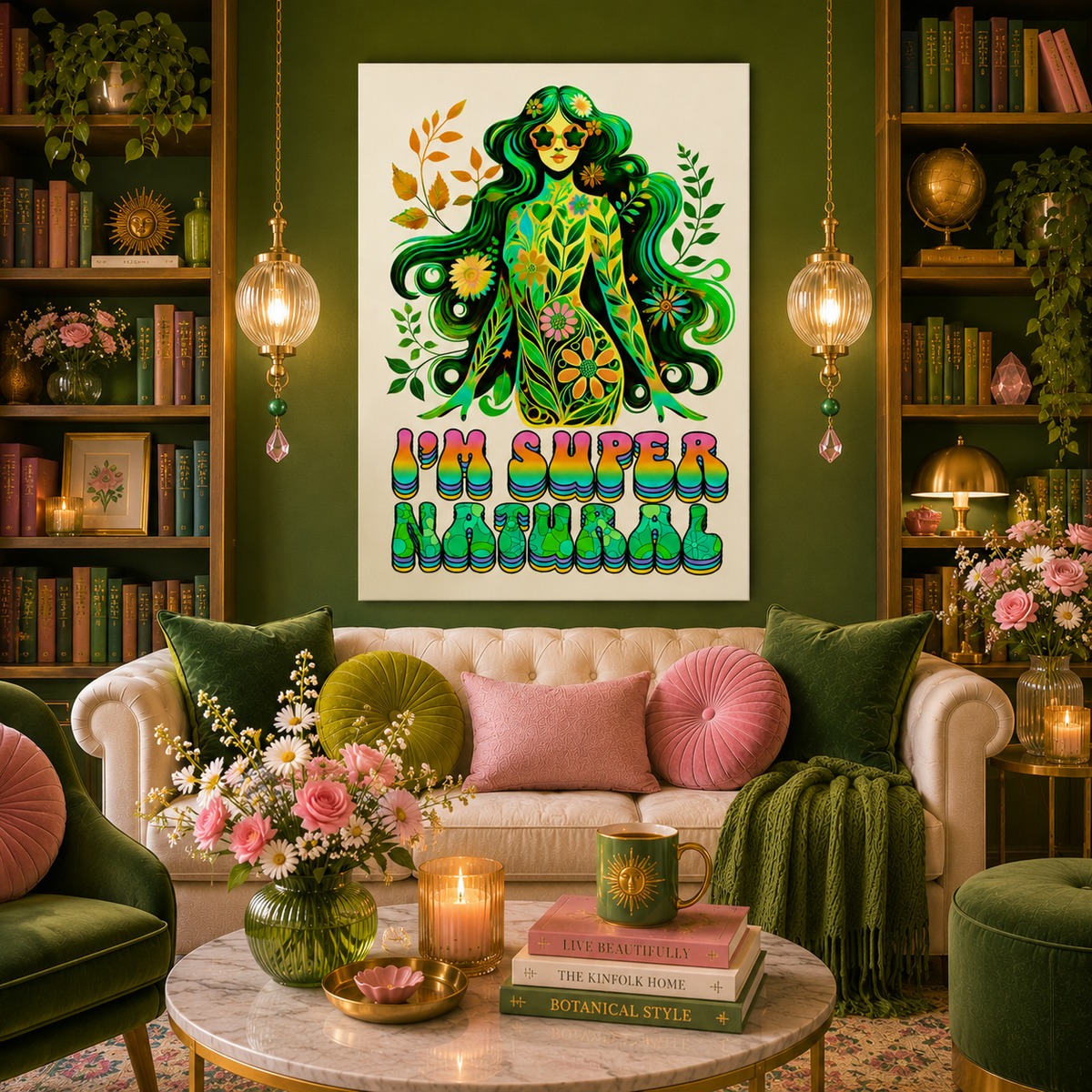 I’m Super Natural – Retro Radiant Affirmation Canvas Wall Art